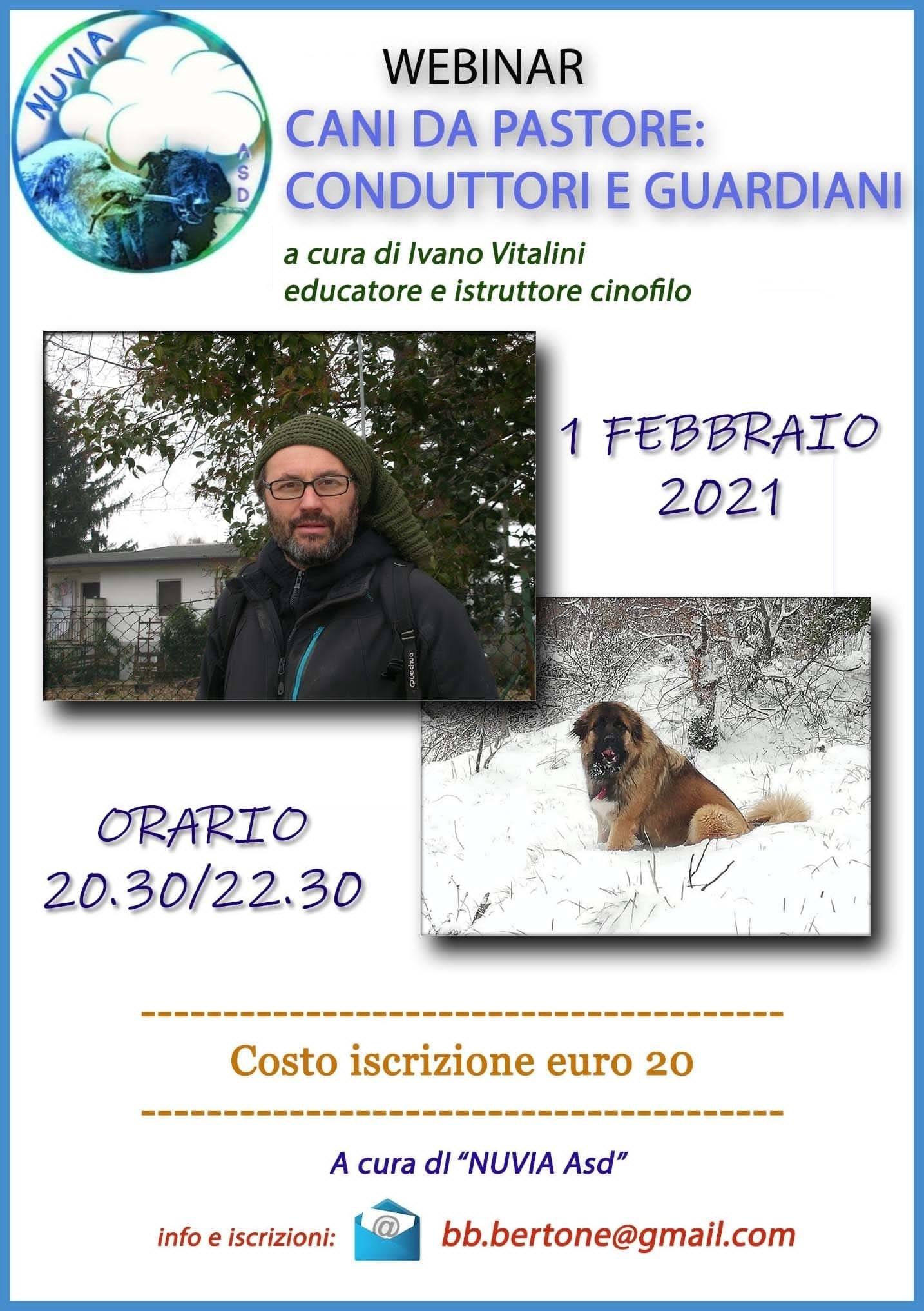 Webinar 1 Febbraio 2020 - Cani da Pastore: conduttori e guardiani Ivano Vitalini