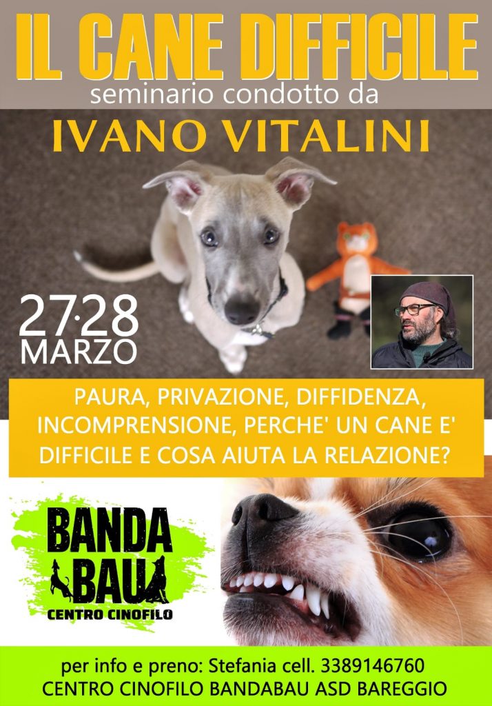 MILANO 27, 28 Marzo 2021 - Il cane difficile con Ivano Vitalini