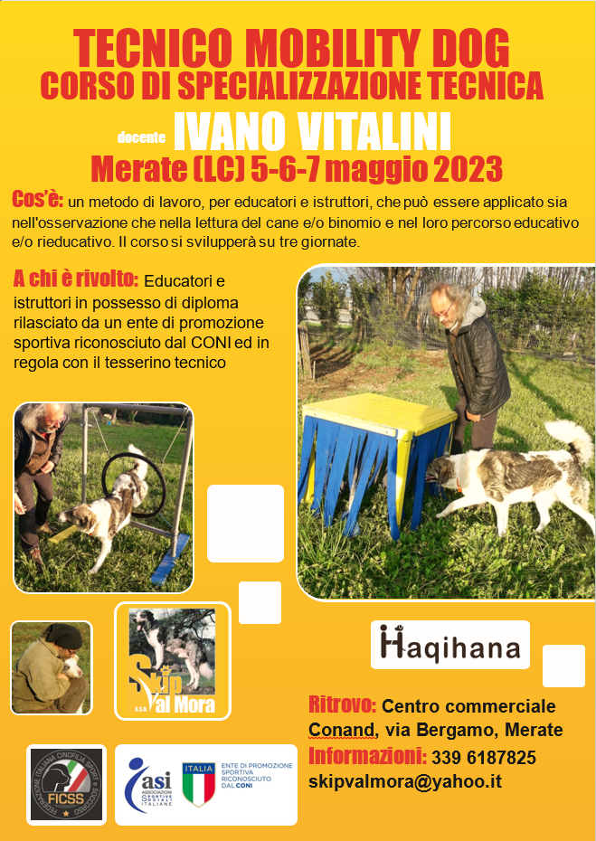 Merate (LC) 5-6-7 Maggio 2023 - Tecnico Mobility Dog
