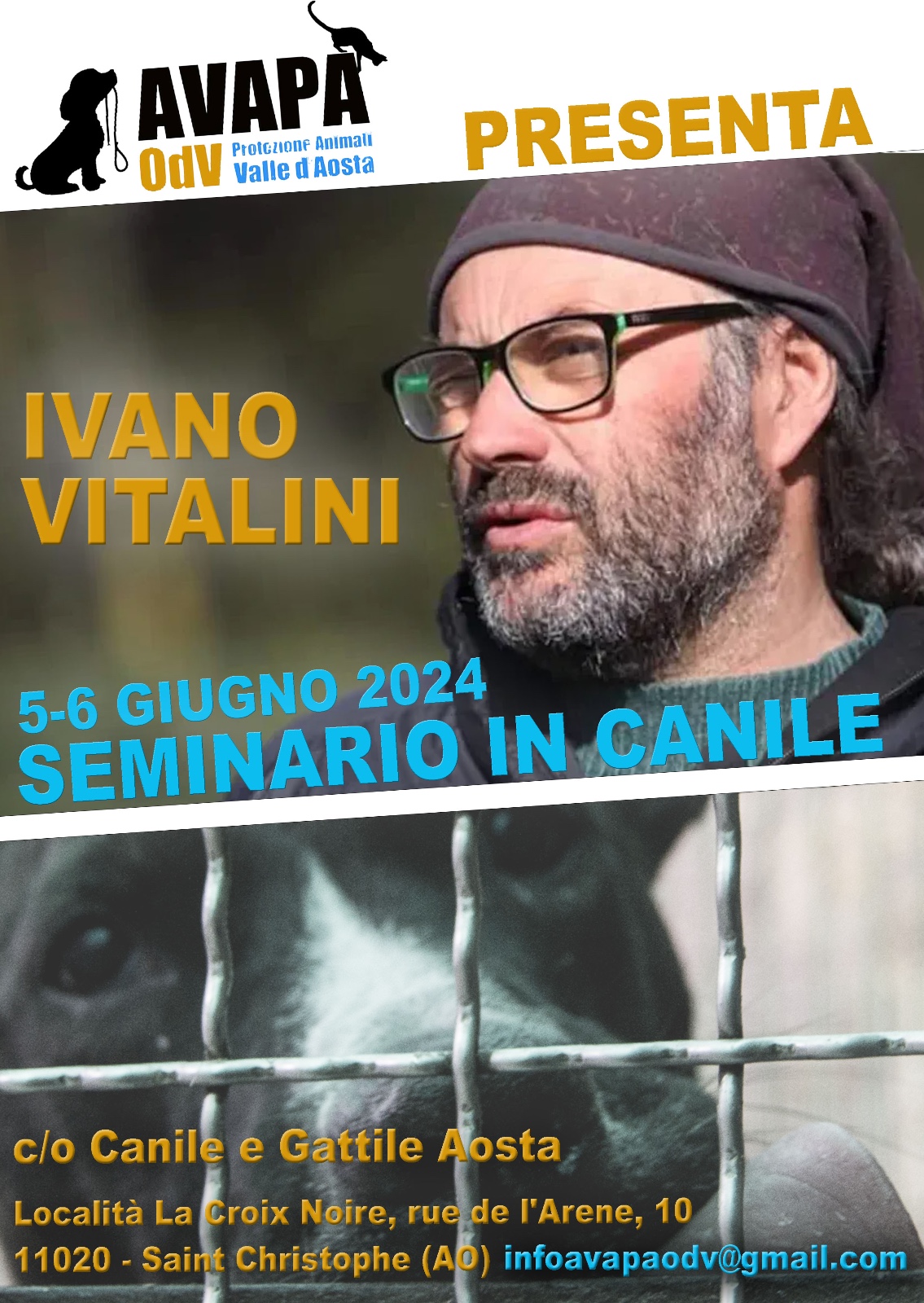 Saint Christophe 5-6 giugno 2024 - Seminario in canile con Ivano Vitalini