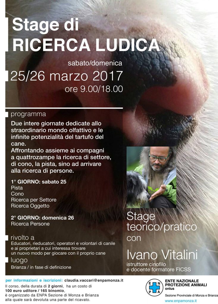 Monza Brianza 25 e 26 Marzo 2017 - Stage di Ricerca ludica con Ivano Vitalini