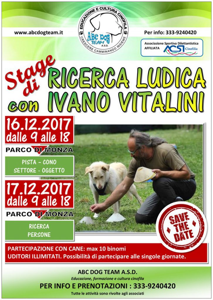 Monza (MB) 16 e 17 Dicembre 2017 - Stage di Ricerca ludica con Ivano Vitalini