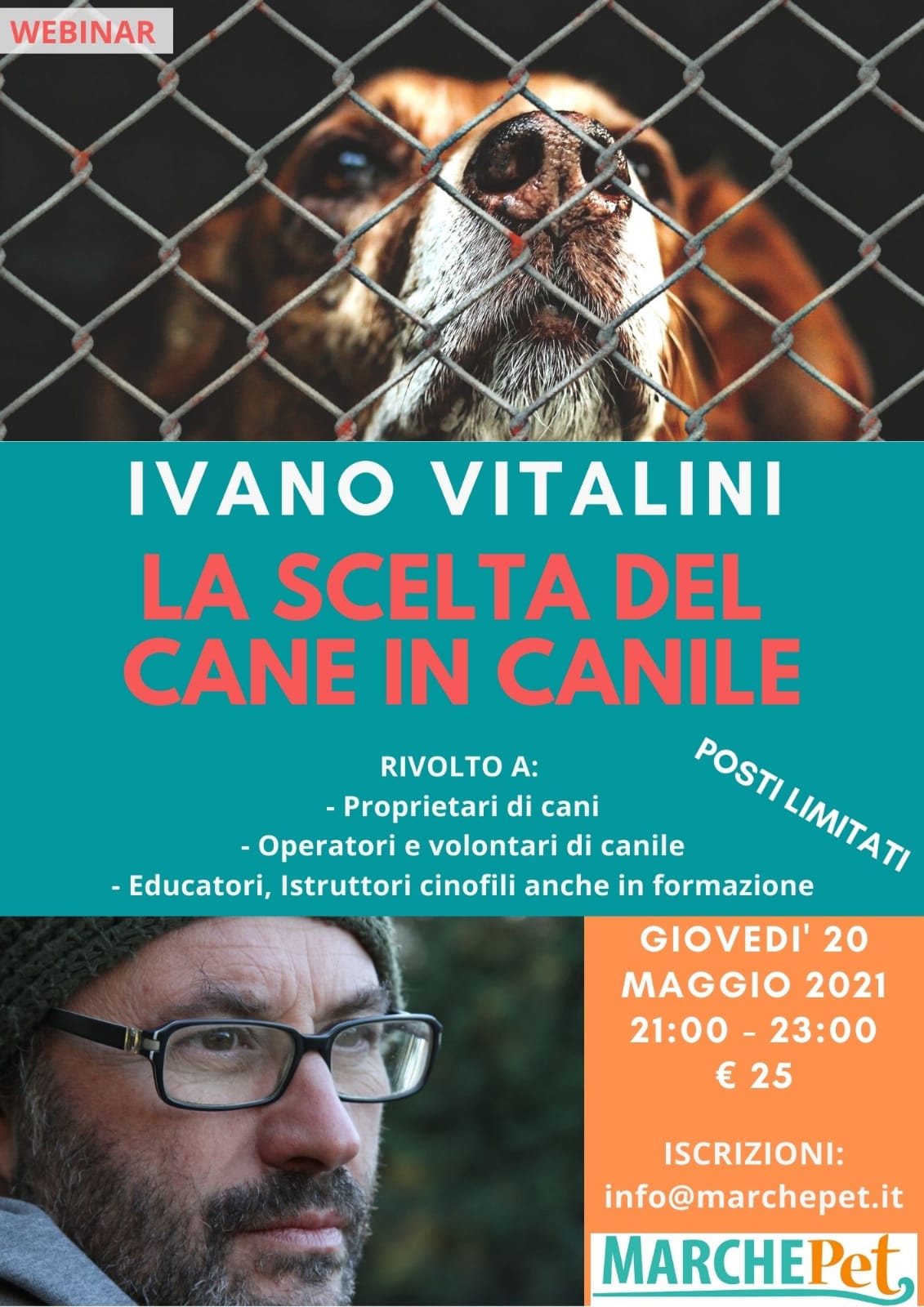 Webinar 20 maggio 2021 - La scelta del cane in canile con Ivano Vitalini