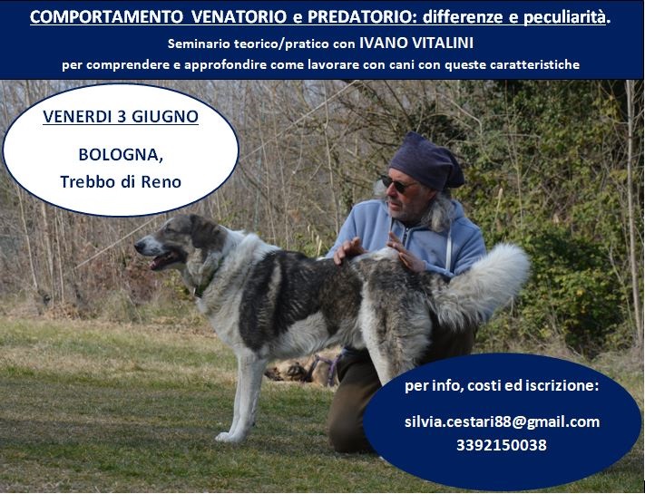 Trebbo di Reno 3 giugno 2022 - Comportamento venatorio e predatorio: differenze e peculiarità con Ivano Vitalini