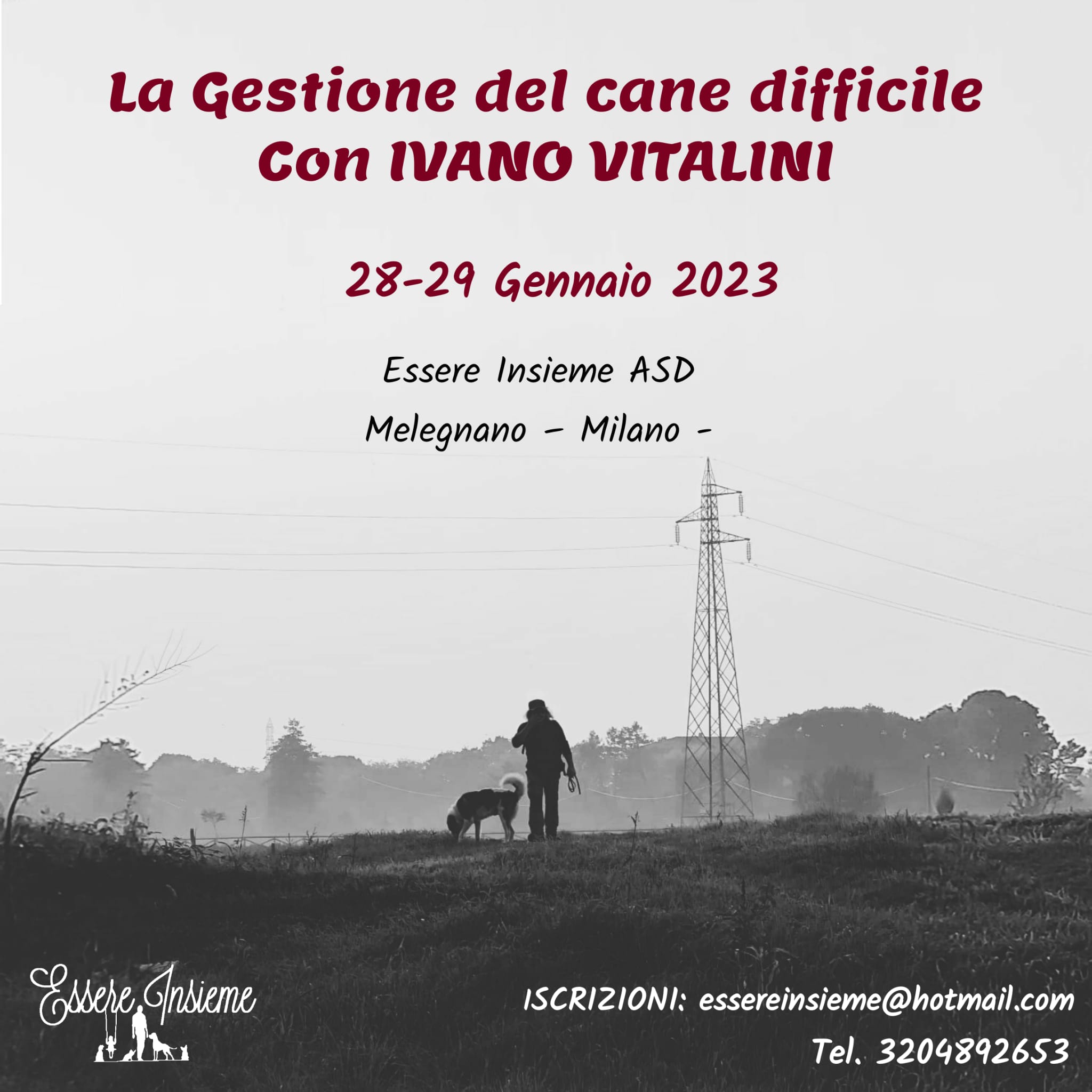 Melegnano 28 e 29 Gennaio 2022 - La gestione del cane difficile con Ivano Vitalini